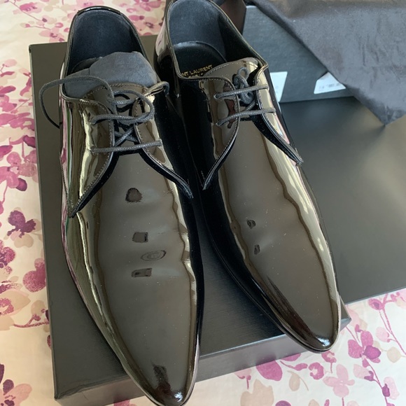 SOLD YSL Saint Laurent Mens Derby Dress Shoes - Picture 1 of 11